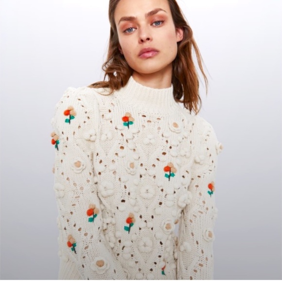 zara floral sweater